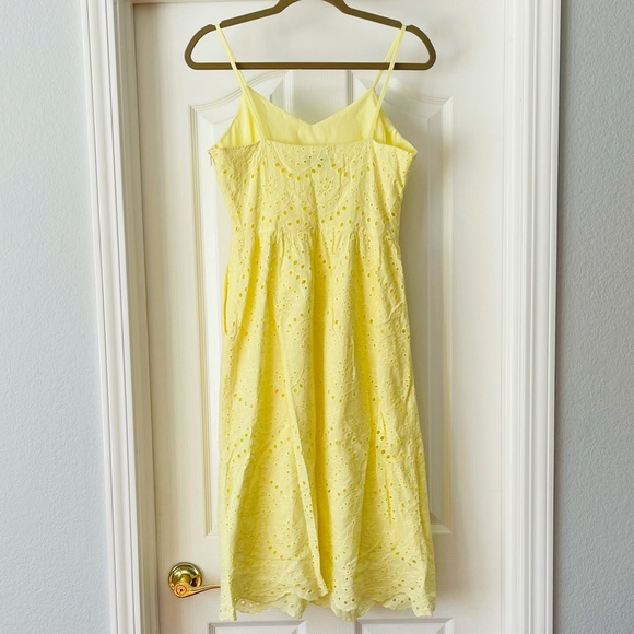 Yellow Eyelet Lace Tie Front Midi Sundress - Picture 4 of 4